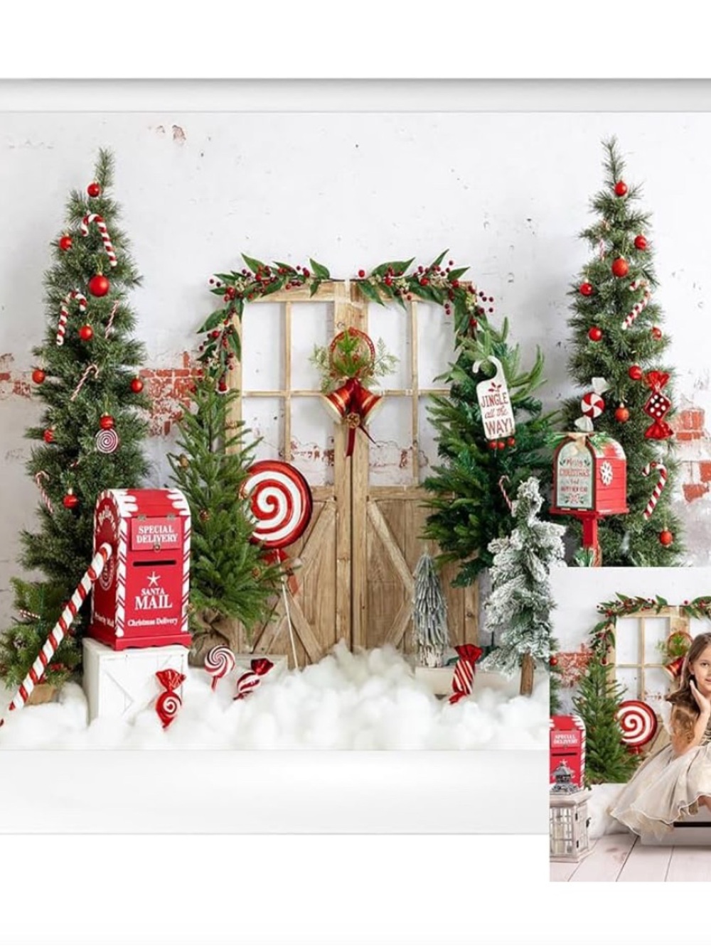 Kate -Holiday Christmas Tree and Candy Decor Set - Red & Green